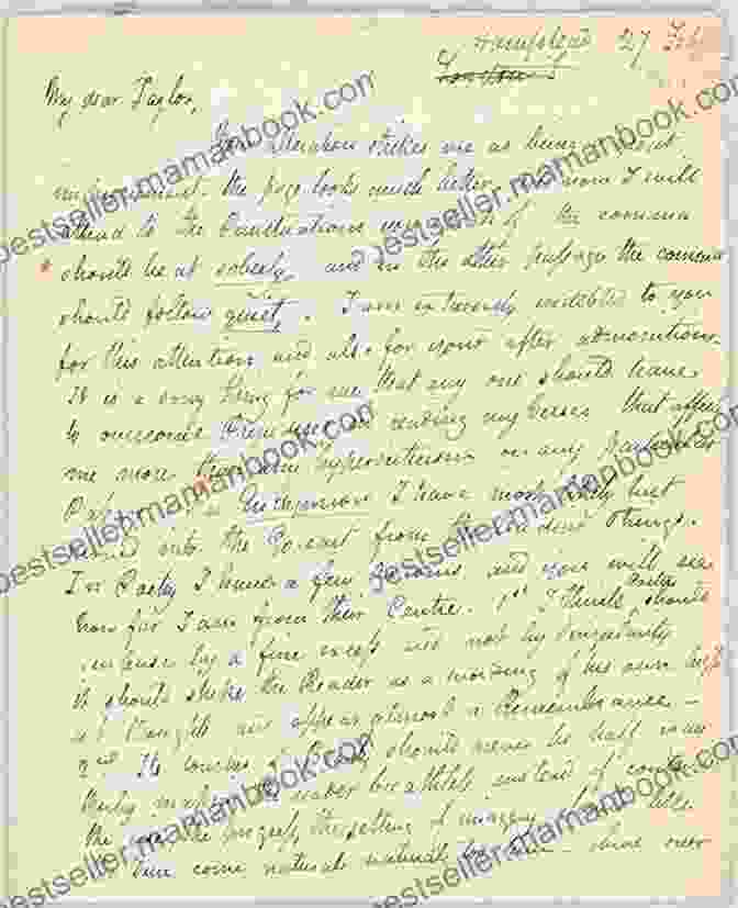 Handwritten Letter By John Keats, Exhibiting His Elegant And Flowing Penmanship, Reflecting The Musicality And Lyrical Quality Of His Poetry. Selected Poems: Poem S By John Keats